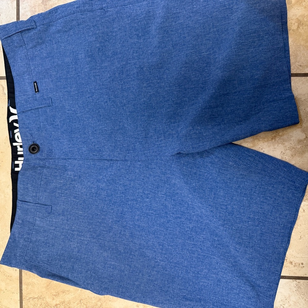 Hurley Men's Heathered Royal Blue Flat Front Shorts